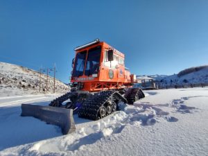 Taking the new Tucker snowcat out for a ride on Fall Creek