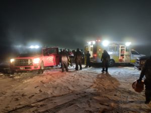 A very snowy night for an ATV rescue on Skyline Ridge